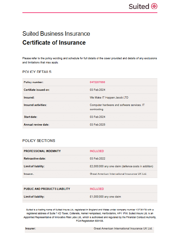 suited insurance We Make IT Happen Computer Repairs Insurance